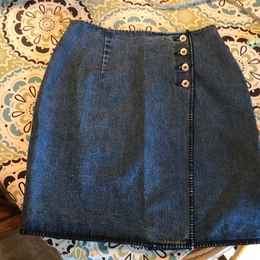 Vintage Chamonix denim wrap skirt
